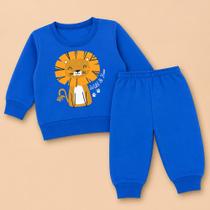 Kit 2 Conjuntos de Moletom Quentinho Com 4 Peças Para Bebês Até 12 Meses