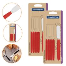 Kit 2 Conjuntos Espátulas Manteiga Tramontina 6P Vermelho Kit 2 Conjuntos Espátulas Manteiga Tramontina 6P Vermelho