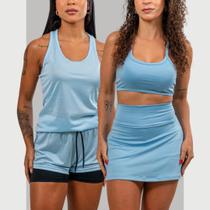 Kit 2 Conjuntos Fit Academia Treino Dia Dia Shorts 2 Em 1