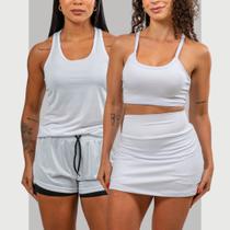 Kit 2 Conjuntos Fit Academia Treino Dia Dia Shorts 2 Em 1