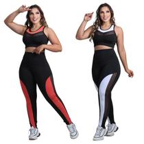 Kit 2 Conjuntos Fitness Calça e Top Roupa de Ginástica