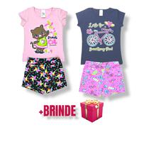 Kit 2 Conjuntos Infantil Feminino Primavera Verão Premium