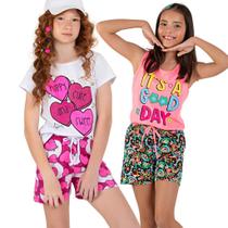 Kit 2 Conjuntos Infantil Juvenil Feminino Menina Tamanho 12 ao 16 anos Kit 2 Conjuntos Infantil Juvenil Feminino Menina Tamanho 12 ao 16 anos