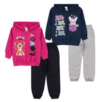 Kit 2 Conjuntos Infantil Menina Moletom Roupas Frio Inverno - Paty Shop