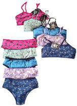 Kit 2 conjuntos lingerie infantil menina,em suede,toque macio Kit 2 conjuntos lingerie infantil menina,em suede,toque macio