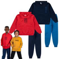 Kit 2 Conjuntos Moletom Juvenil Menino Roupa Masculina Frio