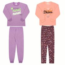 Kit 2 Conjuntos Moletons Infantil Sem Ziper Feminino e Masculino Quentinho e Flaneladinho 04 ao 08