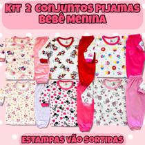Kit 2 conjuntos pijamas bebê estampado longo p m g