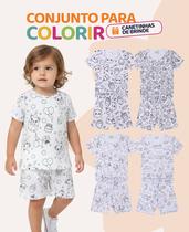 Kit 2 conjuntos Pijamas de Colorir infantil Menino bebê Lavável com Canetinhas Pijama de Pintar Criativo e Divertido para menino bebê Kit 2 conjuntos Pijamas de Colorir infantil Menino bebê Lavável com Canetinhas Pijama de Pintar Criativo e Divertido para menino bebê