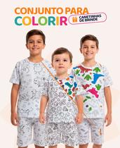 Kit 2 conjuntos Pijamas de Colorir infantil Menino Lavável com Canetinhas Pijama de Pintar Criativo e Divertido para menino Kit 2 conjuntos Pijamas de Colorir infantil Menino Lavável com Canetinhas Pijama de Pintar Criativo e Divertido para menino