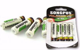 Kit 2 Conjuntos Pilha Recarregável 4700mah Aa Songpus
