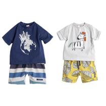 Kit 2 Conjuntos - Short e Camiseta - M 6 a 9 Meses Green - 4 peças