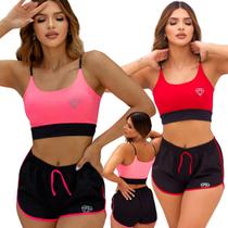 Kit 2 conjuntos Top com Short Estampa Refletiva Gringas