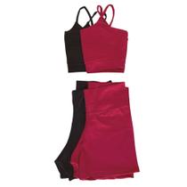 Kit 2 Conjuntos Verão Academia Cross Pilates Poliamida Zero Transparencia Kit 2 Conjuntos Verão Academia Cross Pilates Poliamida Zero Transparencia