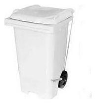 Kit 2 Contentor Plástico Lixeira Gari 240l Com Pedal Em Aço