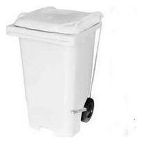 Kit 2 Contentor Plástico Lixeira Gari 240l Com Pedal Em Aço