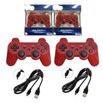 Kit 2 Controle Manete Sem Fio Premium Compativel Ps3 + Carregador