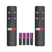 Kit 2 Controle Remoto Compatível Tcl Smart Tv Rc802v 55p8m