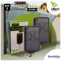 Kit 2 Controle Remoto Mini Transmissor 2 Canais 433mhz
