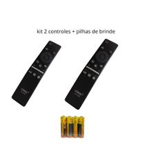 KIT 2 Controle Remoto Tv Samsung Smart 4K Led Botão Aplicativos Netflix, Prime Video e GloboPlay