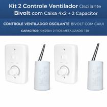 Kit 2 Controle Ventilador Osc. Bivolt Caixa 4x2 +2 Capacitor Kit 2 Controle Ventilador Osc. Bivolt Caixa 4x2 +2 Capacitor