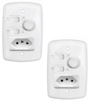Kit 2 controle ventilador teto dimmer tomada bivolt307 rima