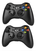 Kit 2 Controles Compatível Xbox 360 Pc Notebook Celular Com Fio Joystick