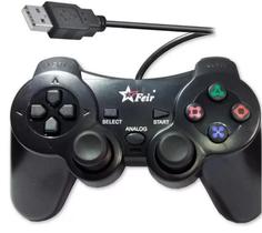 Kit 2 Controles Joystick Manete Com Fio Ps2 Feir