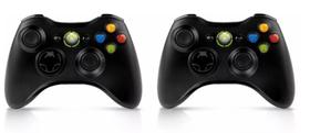 Kit 2 Controles Joystick Manete Compatível Xbox 360, Slim Pc Sem Fio Wireless Bluetooth