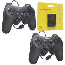 Kit 2 Controles Joystick Manete ps2 ps1 Plug And Play dualshock Com Memory Card 8gb Kit 2 Controles Joystick Manete ps2 ps1 Plug And Play dualshock Com Memory Card 8gb