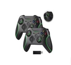 Kit 2 Controles Joystick Sem Fio Manete Compativel com Xbox One S X Recarregavel Bluetooth Wireless Preto - Ipega