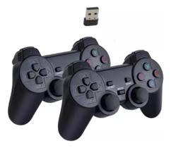 Kit 2 Controles Joystick sem fio Retrô Compatível Pc / Tv / Notebook Kit 2 Controles Joystick sem fio Retrô Compatível Pc / Tv / Notebook