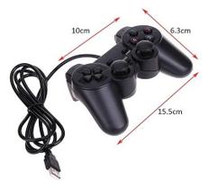 Kit 2 Controles Joystick Usb Computador Notebook Ps2/ps3 Preto Kit 2 Controles Joystick Usb Computador Notebook Ps2/ps3 Preto