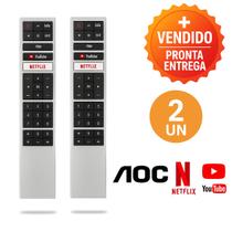 Kit 2 Controles Remoto Compatível AOC LED Smart TV Botões de Streaming e Função Completa Kit 2 Controles Remoto Compatível AOC LED Smart TV Botões de Streaming e Função Completa