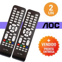 Kit 2 Controles Remoto de Substituição Compatível com TV AOC LCD Botões Macios e Resistentes Kit 2 Controles Remoto de Substituição Compatível com TV AOC LCD Botões Macios e Resistentes