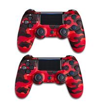 Kit 2 Controles Sem Fio Compativel Ps 4 Pc Gamer Joystick Manete Camuflado