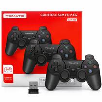 Kit 2 Controles Sem Fio para Videogame 2.4G Tomate Até 10 Metros