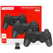 Kit 2 Controles Sem Fio para Videogame 2.4G Tomate Até 10 Metros