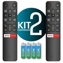 KIT 2 Controles Smart Tv 4k Tcl 55c6us 65c6us 50p8m 55p8m C6 Rc802v