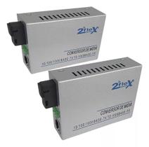 Kit 2 Conversor Midia Gigabit 10km 2flex