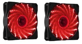 Kit 2 Cooler Fan 120mm 12cm 15 Leds Vermelho Azul Verde Branco Rosa