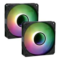 Kit 2 Cooler Fan ARGB Ventoinha para Gabinete Espelho Infinito PC Gamer Desktop 5V Revenger G-VR340