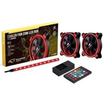 Kit 2 Cooler Fan C3 Tech Led Rgb F7l500rgb Controlador C3Tech