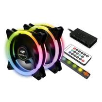 Kit 2 Cooler Fan Com LED RGB, 12cm + Placa Controladora + Controle + Barra De Led - F7-L600 C3Tech P/ Gabinete