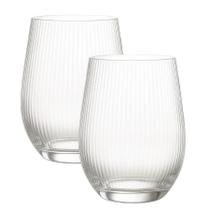 Kit 2 Copo De Vidro Drink Canelado Versalhes Whisky Agua Suco 340mL