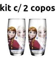 Kit 2 Copo De Vidro Frozen Disney Long Drink 430ml Nadir