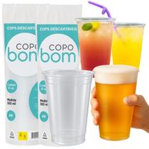 Kit 2 Copo Descartável 550Ml Liso Chop E Bebidas Com 100 Un.
