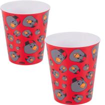 Kit 2 Copo Flamengo 320ml Porta Lanche Infantil Escola