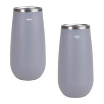 Kit 2 Copo Térmico Espumante Champagne Inox 165ml Bebida Quente Fria Cinza - 8045 Mor Kit 2 Copo Térmico Espumante Champagne Inox 165ml Bebida Quente Fria Cinza - 8045 Mor