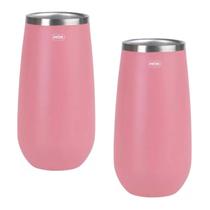 Kit 2 Copo Térmico Espumante Champagne Inox 165ml Bebida Quente Fria Rosa - 8044 Mor Kit 2 Copo Térmico Espumante Champagne Inox 165ml Bebida Quente Fria Rosa - 8044 Mor
